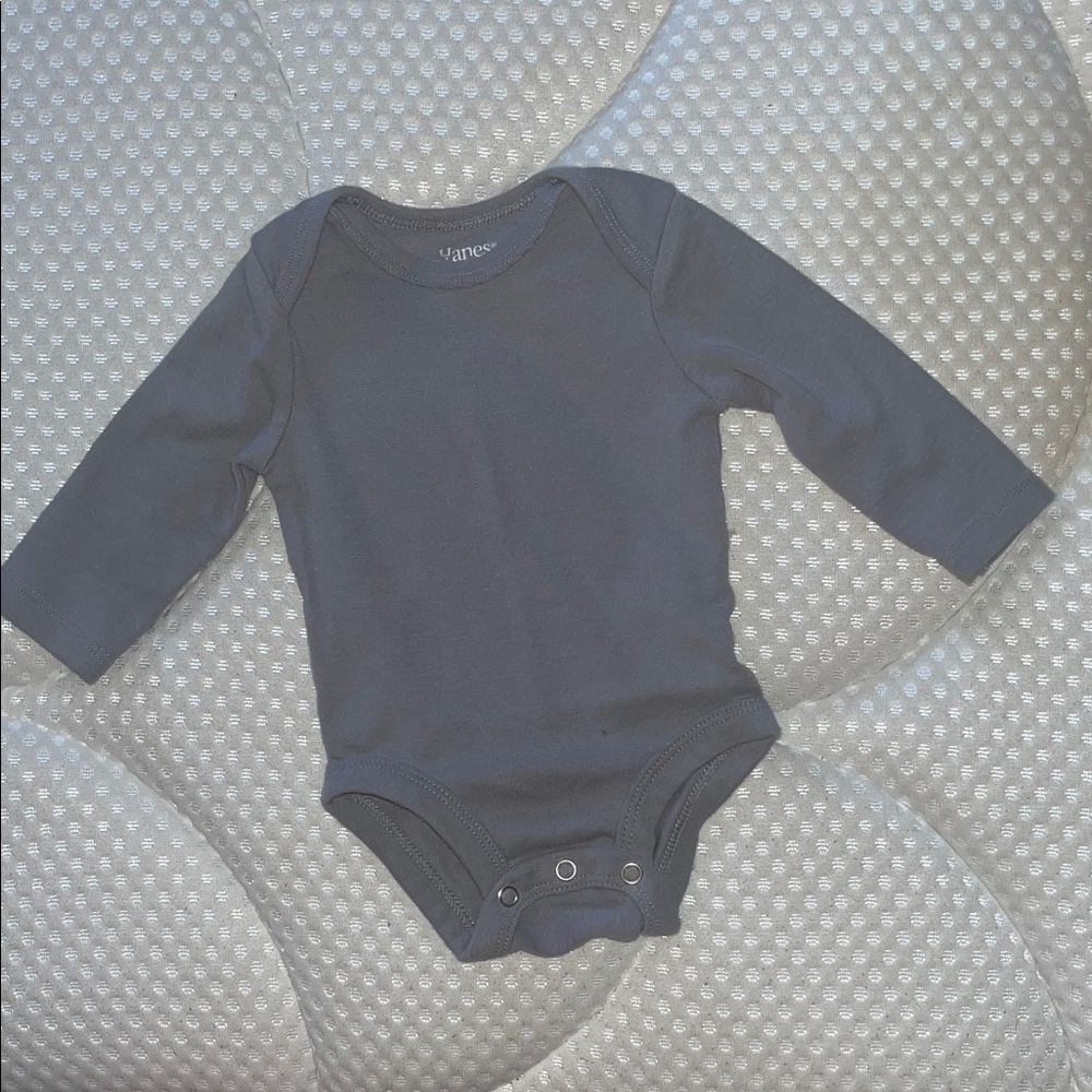 Hanes Black Long Sleeve Bodysuit